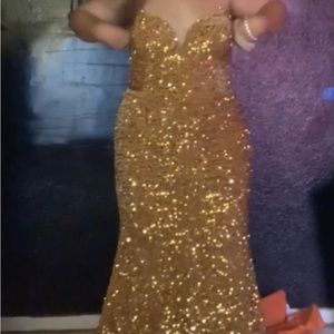 GOLD PROM DRESS SIZE L